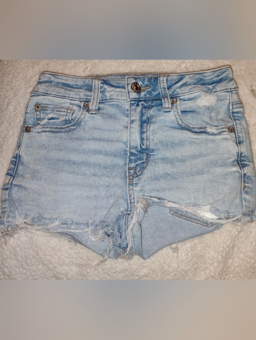 American Eagle Next Level Stretch High Waisted Distressed Jean Shorts Size 00